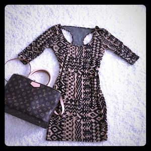 Dress size small in brown black print